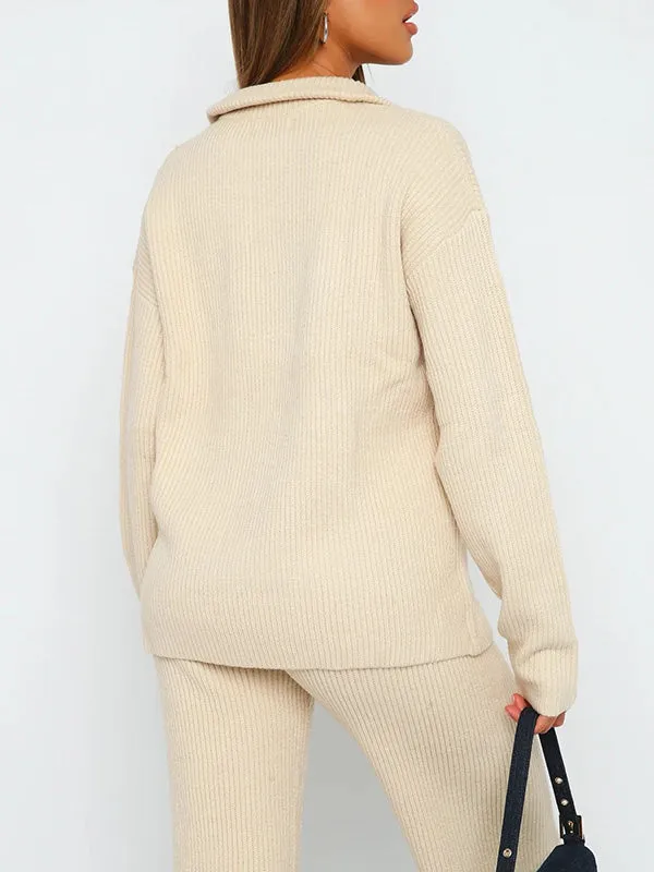 2Pcs Knited Pullover Set