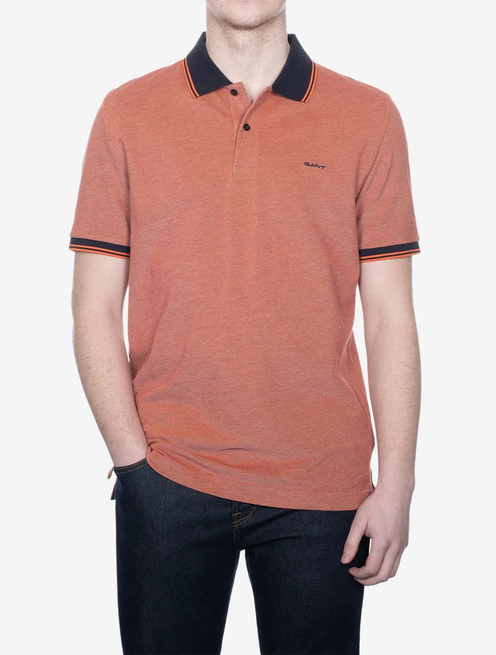 4 Colour Oxford Short Sleeve Pique Polo Sweet Orange