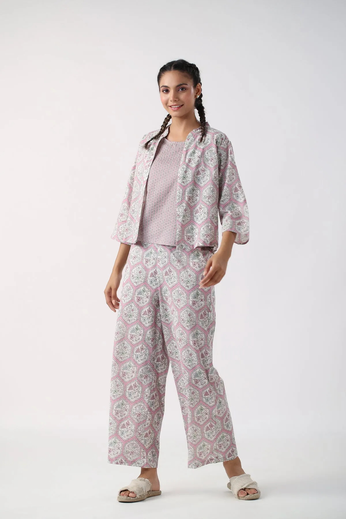 Airy Elegance Cotton Three Piece Set