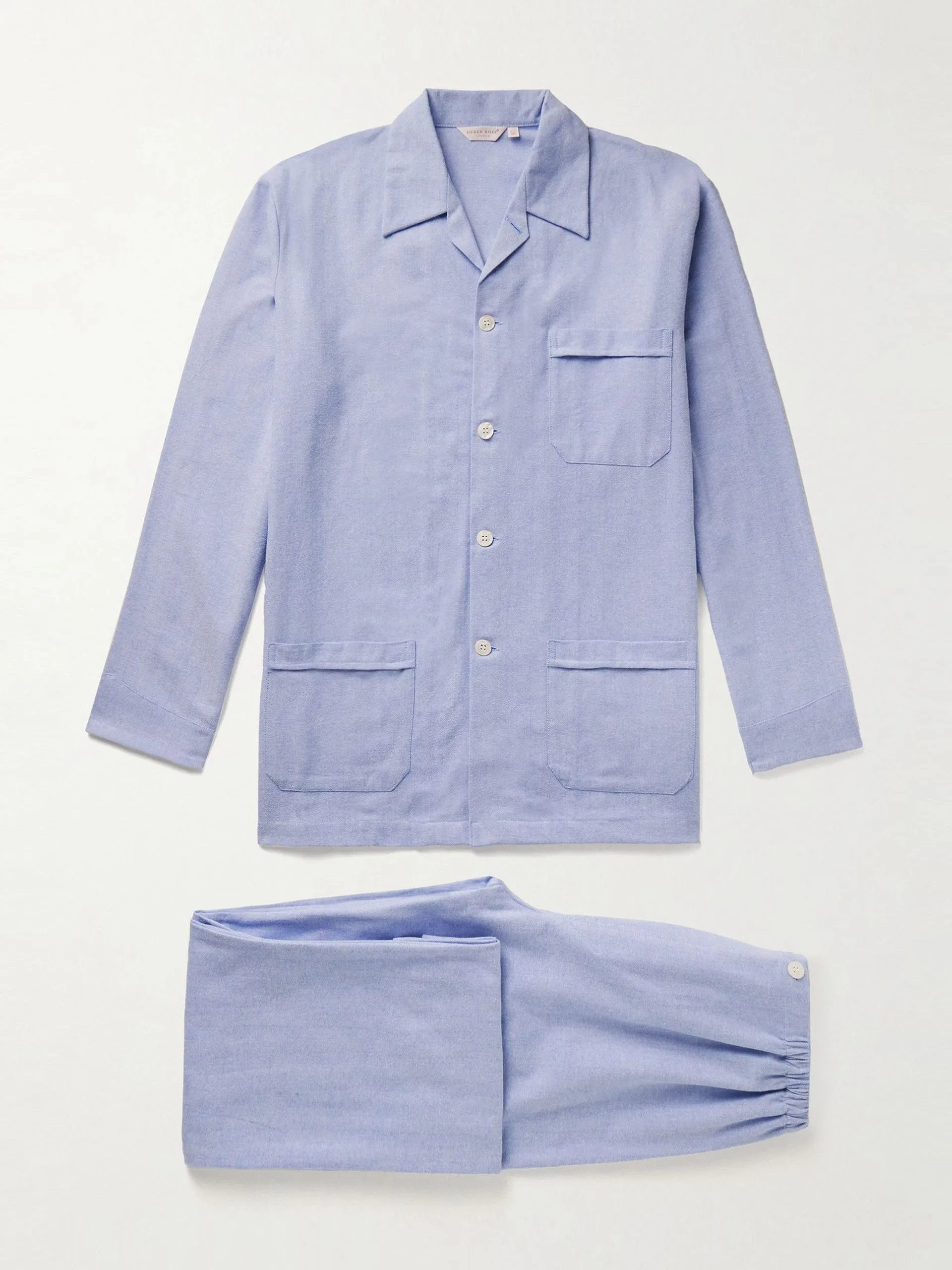 Arran 24 herringbone brushed-cotton pyjama set