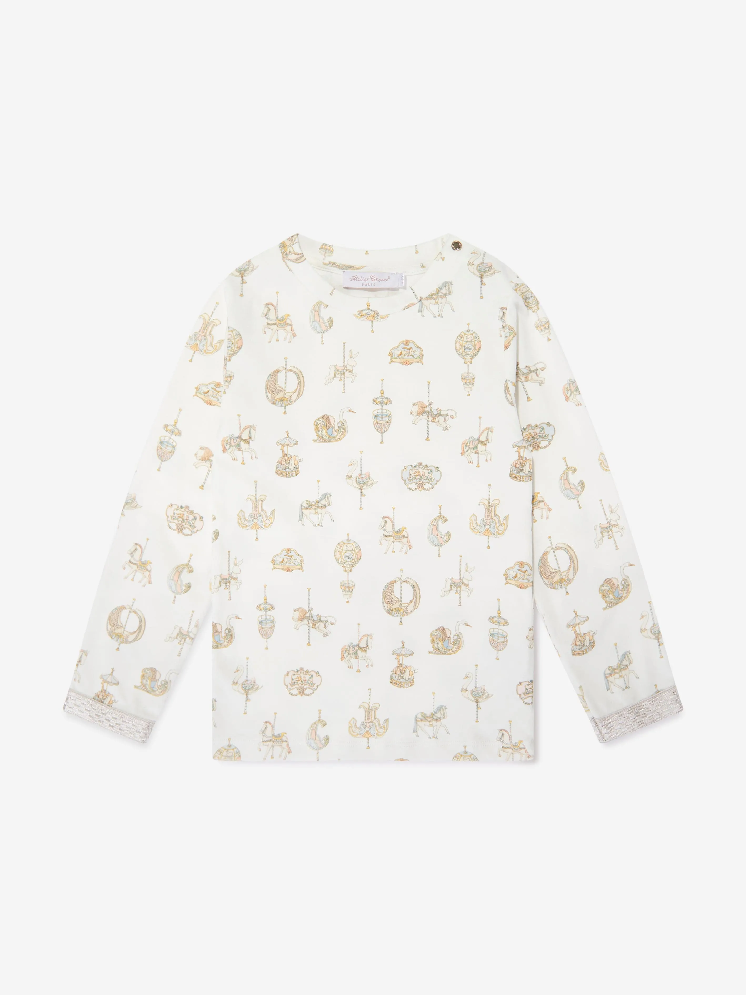 Atelier Choux Kids Carousel Loungewear Set in White