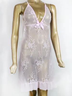 Baby Pink - Short Transparent Nighty For Women WSN03