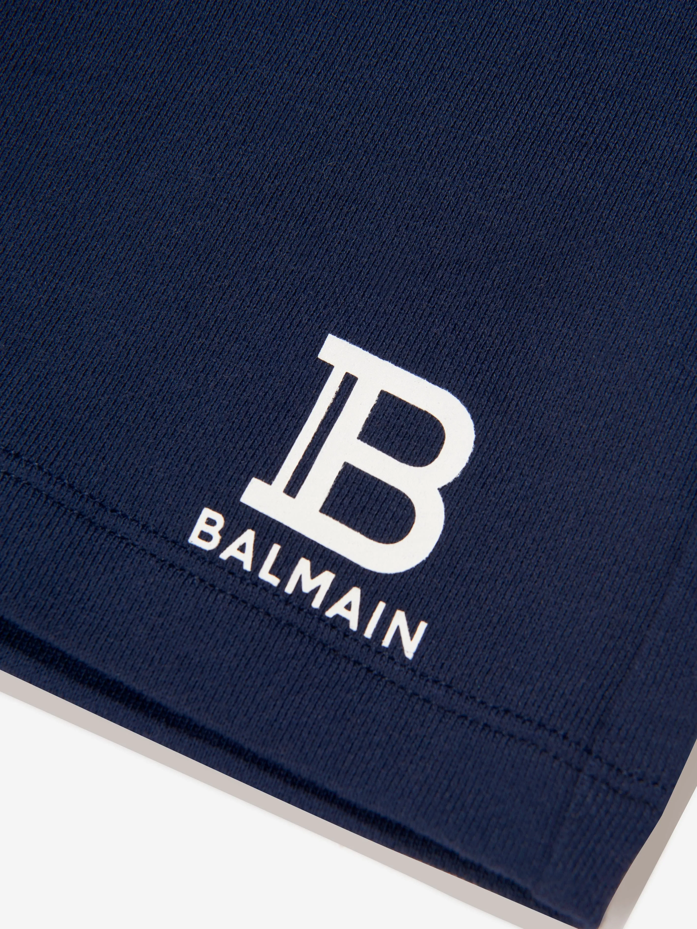 Balmain Boys Logo Jersey Short in Blue