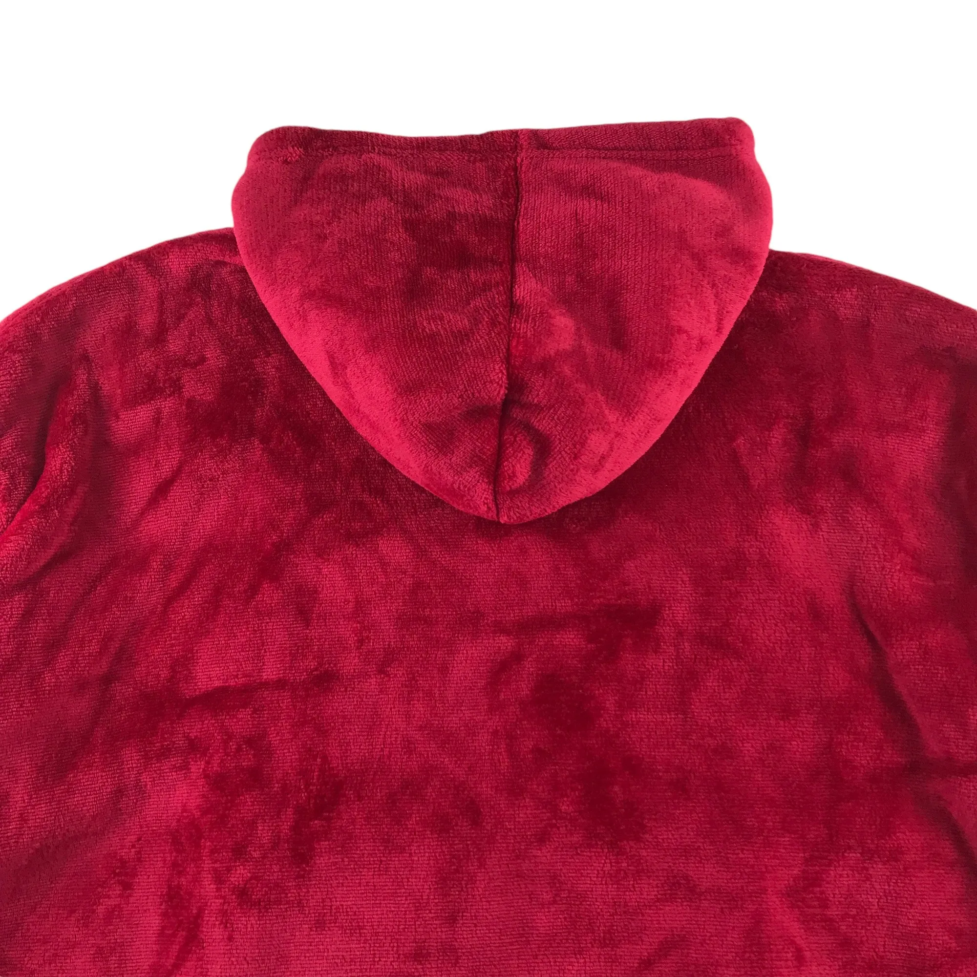 Burgundy blanket hoodie 11-13 fluffy velour texture loungewear