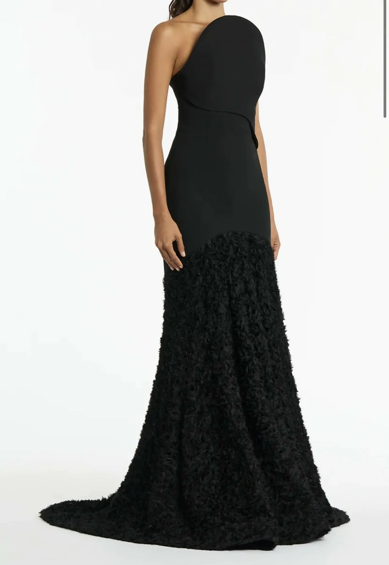 Carla Zampatti Black Nastro Strapless Gown