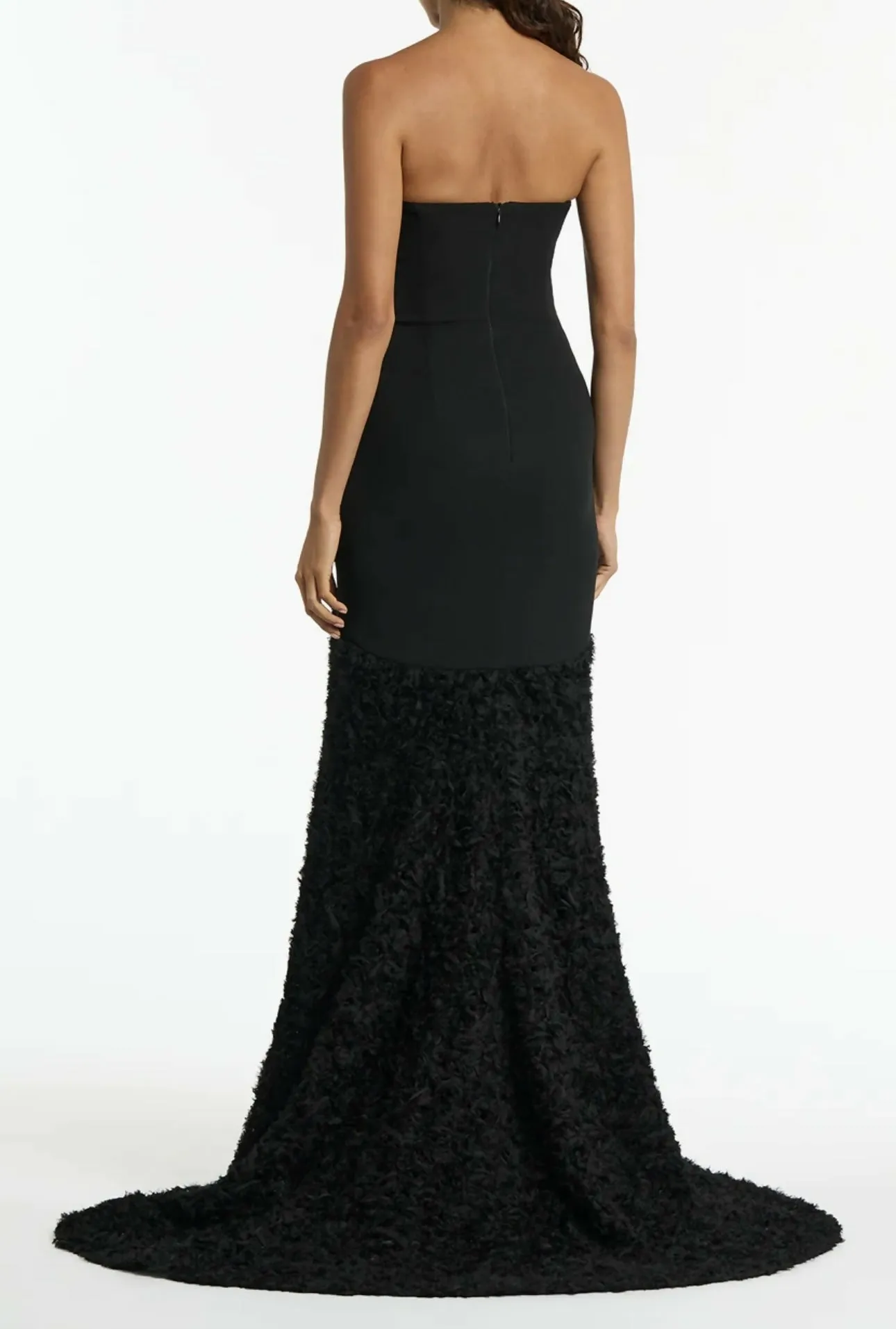 Carla Zampatti Black Nastro Strapless Gown