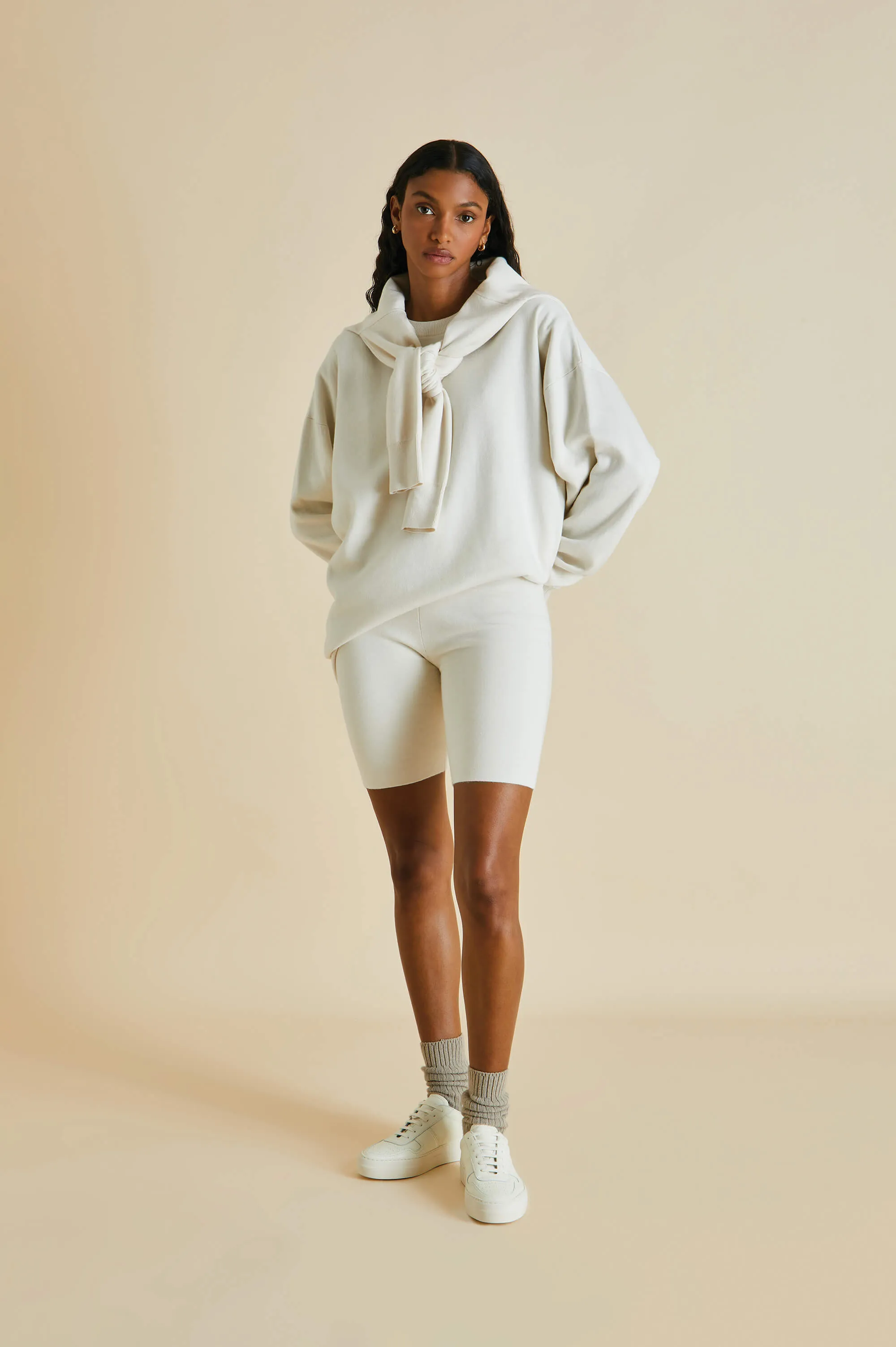 Didi Alaska Ivory Short Tracksuit in Silk-Cashmere