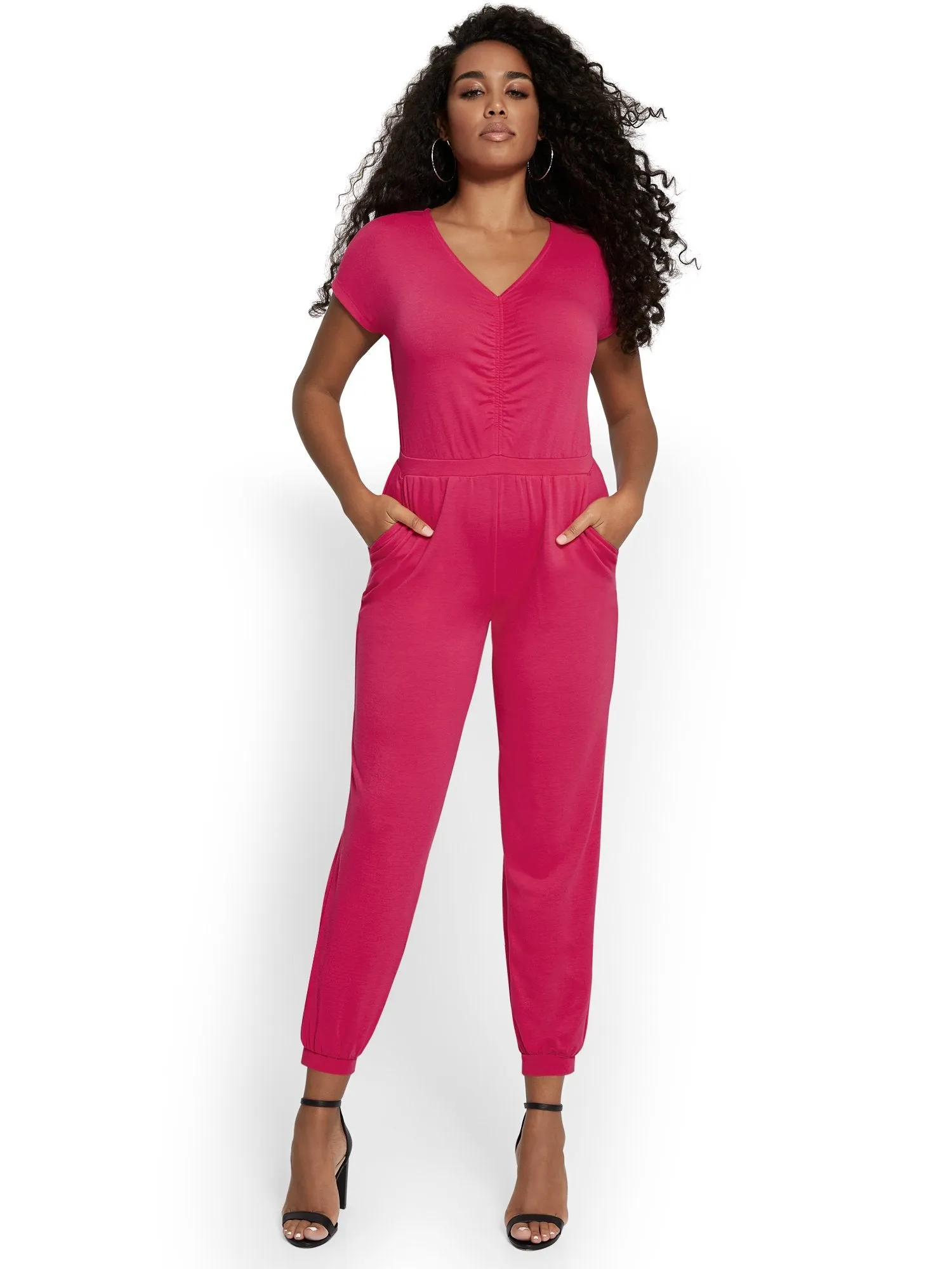 Dreamy French Terry Ruched Jumpsuit