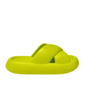 FLOOF Women's Puff Puff Slide in Green