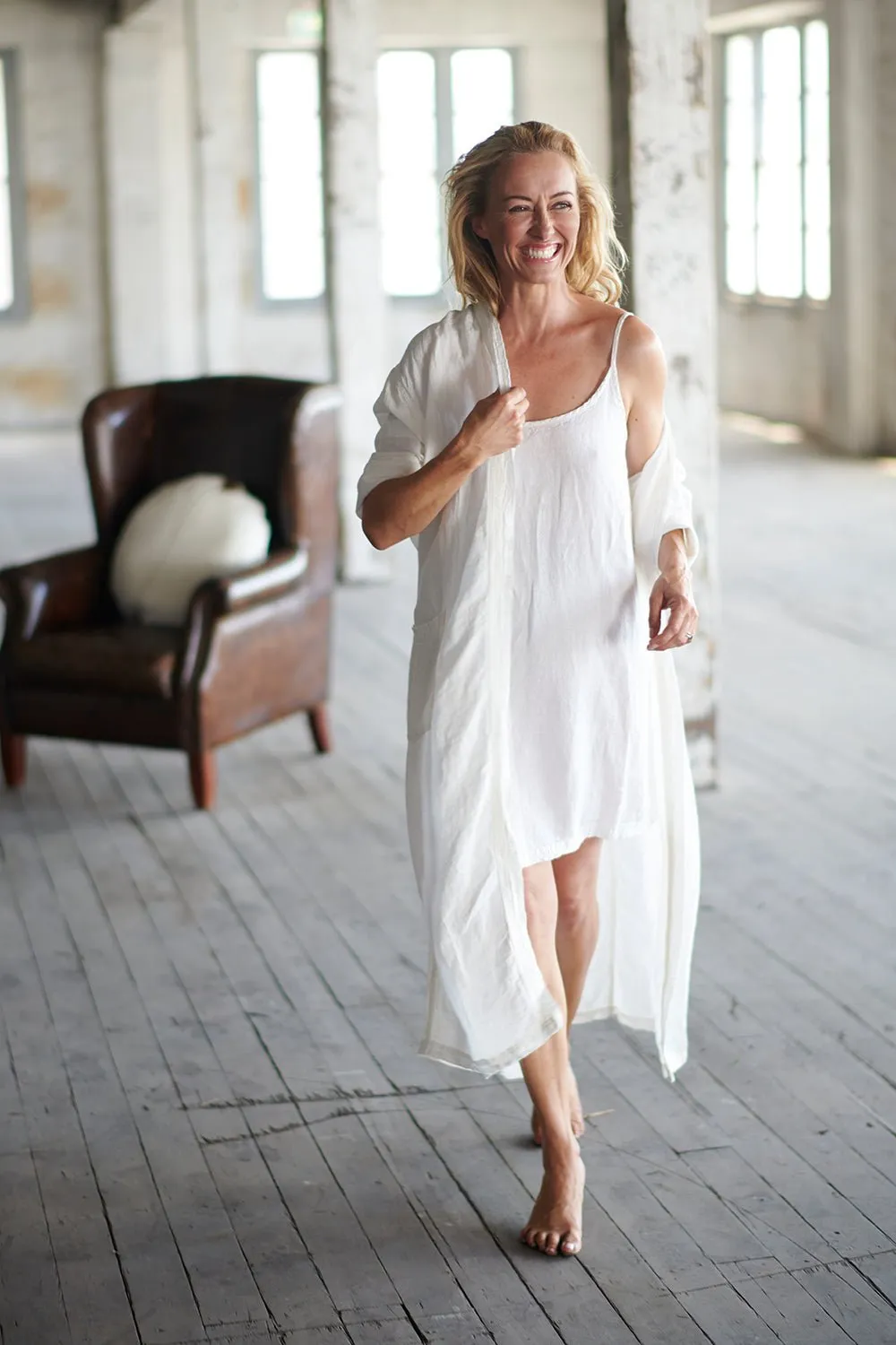 Fundamental Linen Robe - Off White