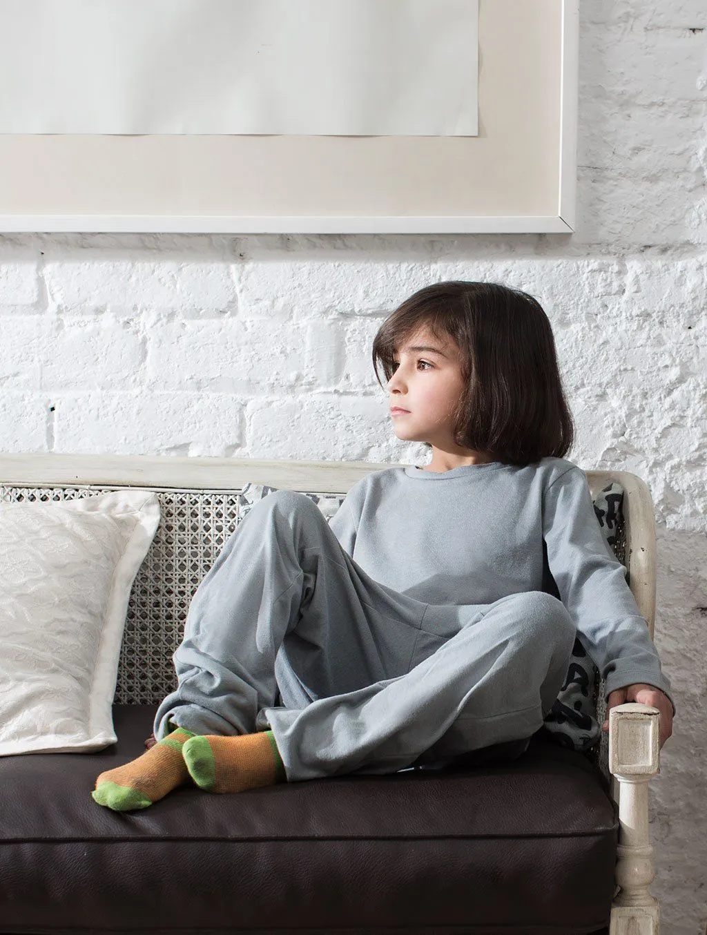 GIRLS GREY COTTON LOUNGEWEAR LW-001