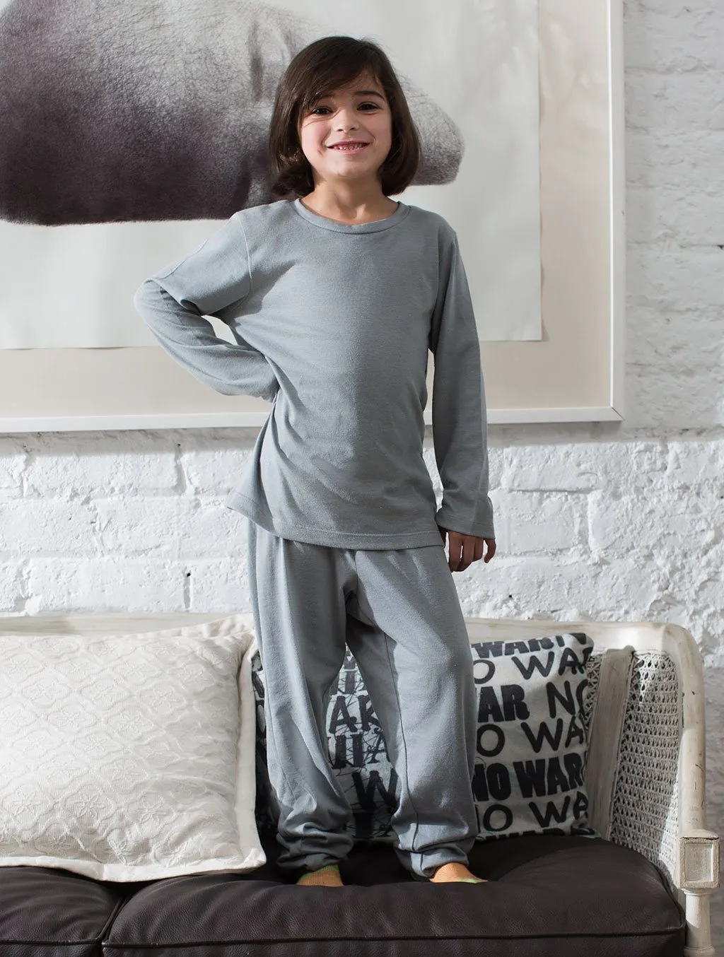 GIRLS GREY COTTON LOUNGEWEAR LW-001