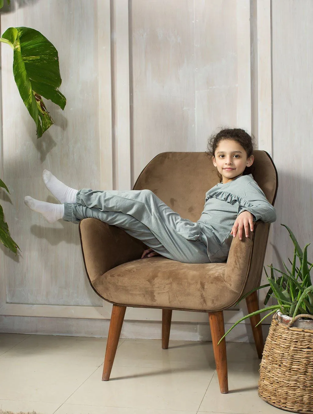 GIRLS GREY COTTON LOUNGEWEAR LW-002