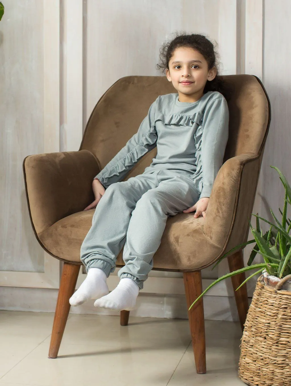 GIRLS GREY COTTON LOUNGEWEAR LW-002