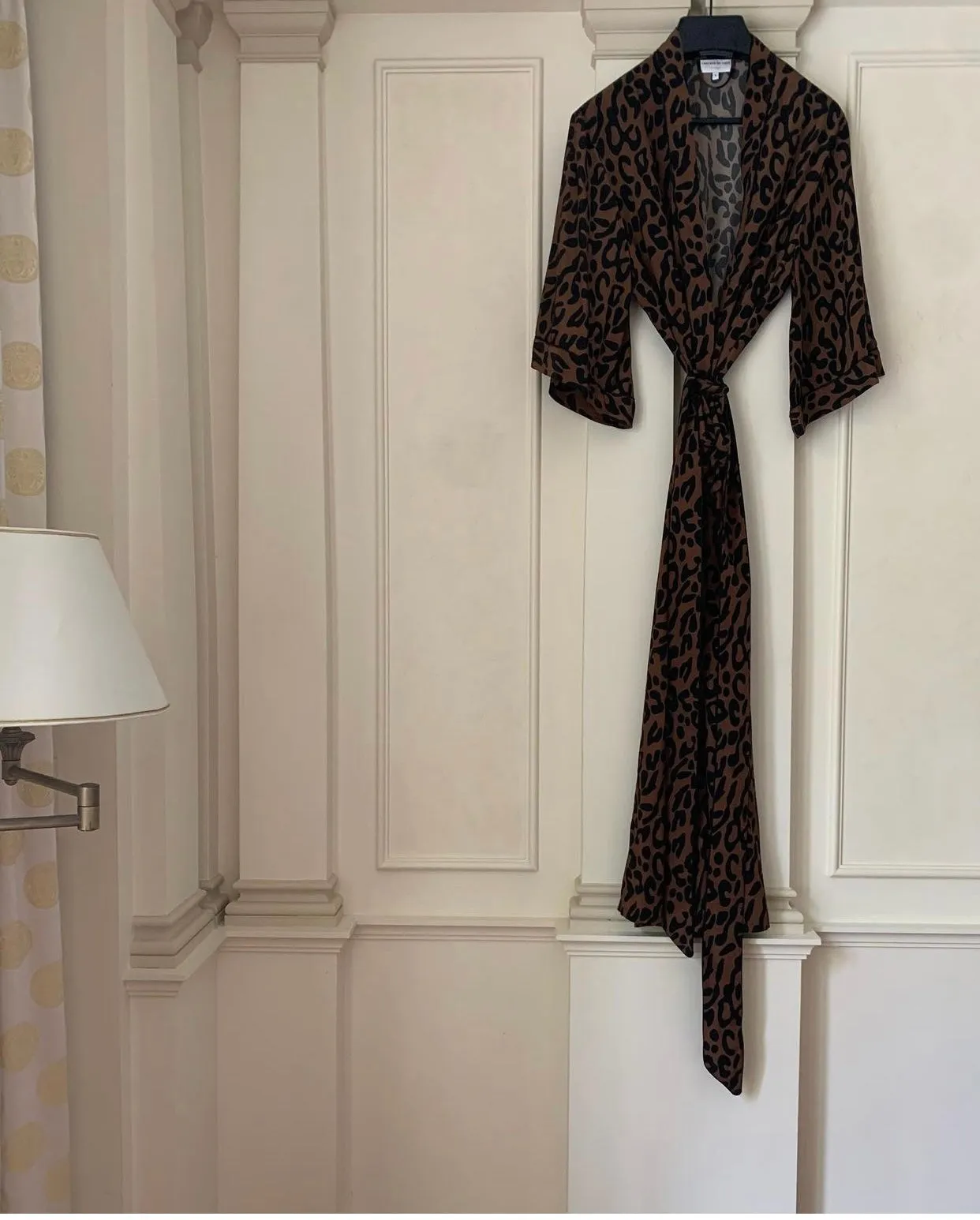 Greta Silk Robe Leopard