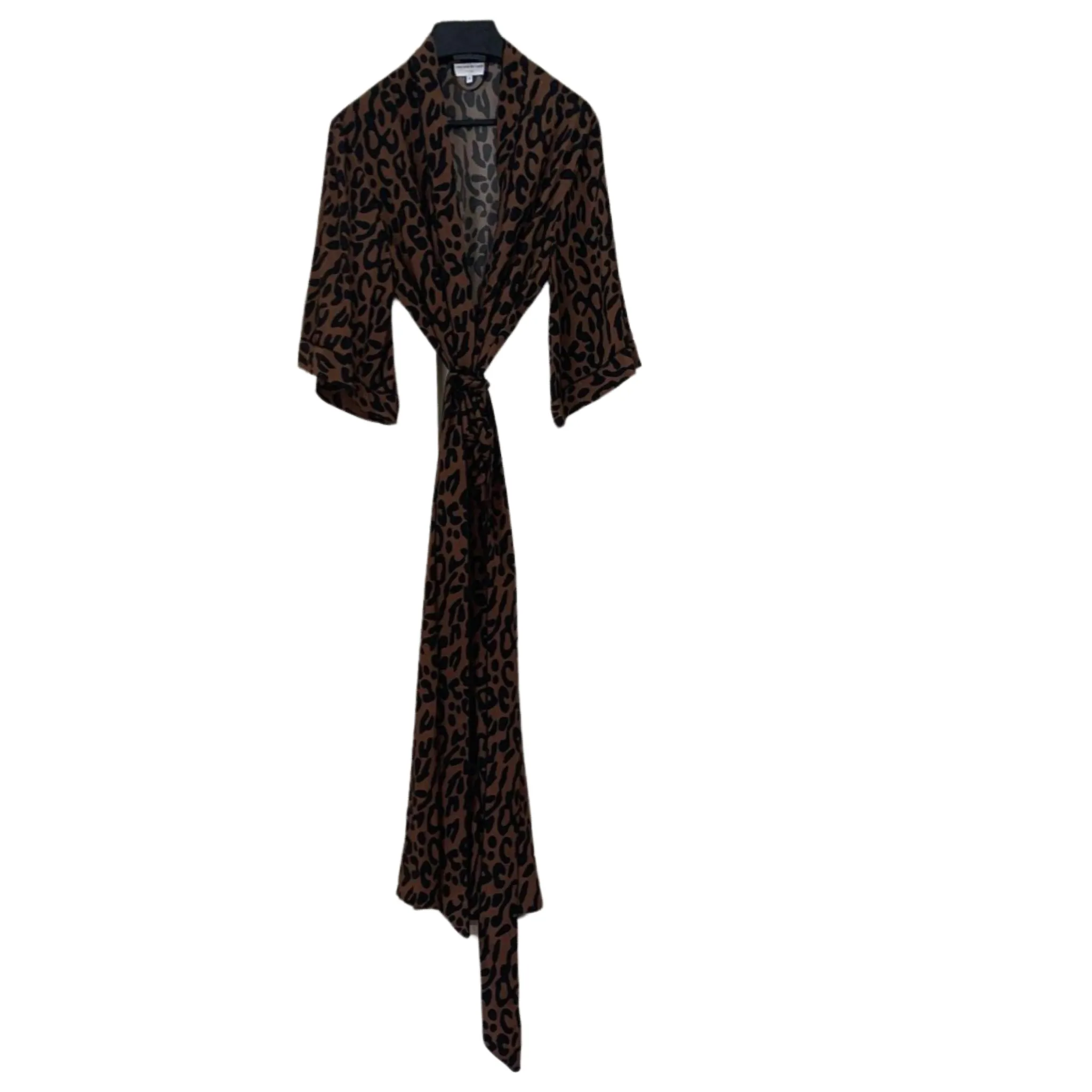 Greta Silk Robe Leopard