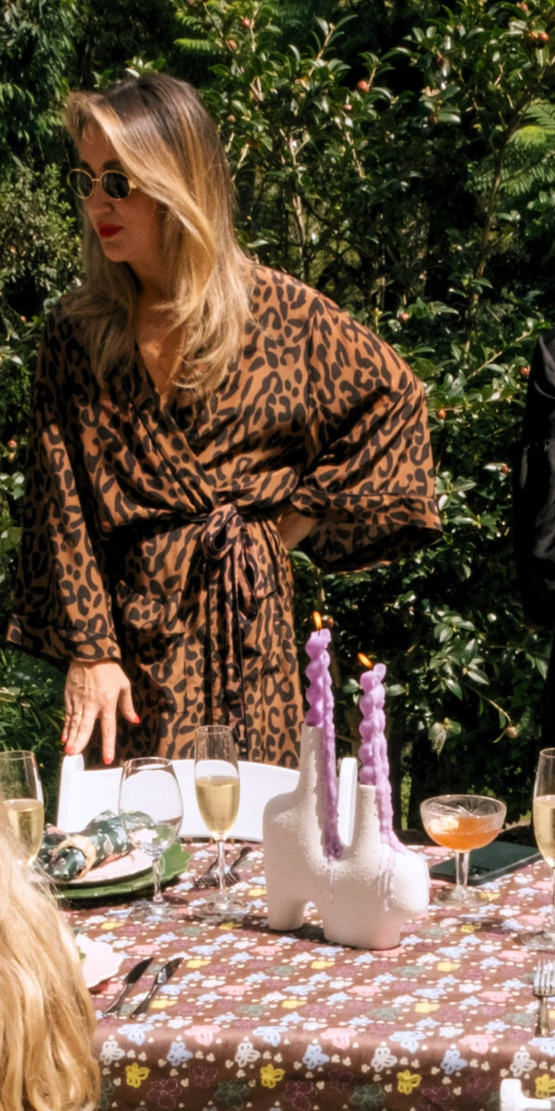 Greta Silk Robe Leopard