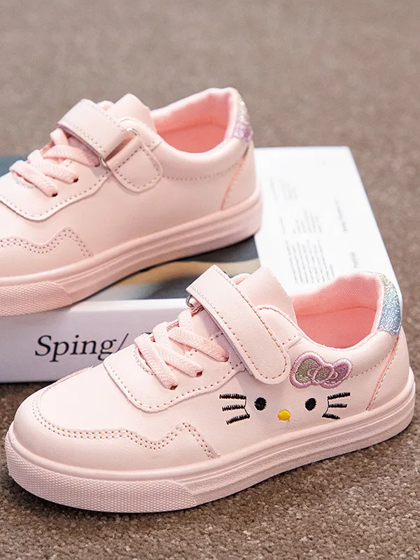 Hello Kitten Velcro Sneakers by Liv and Mia