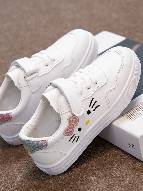 Hello Kitten Velcro Sneakers by Liv and Mia