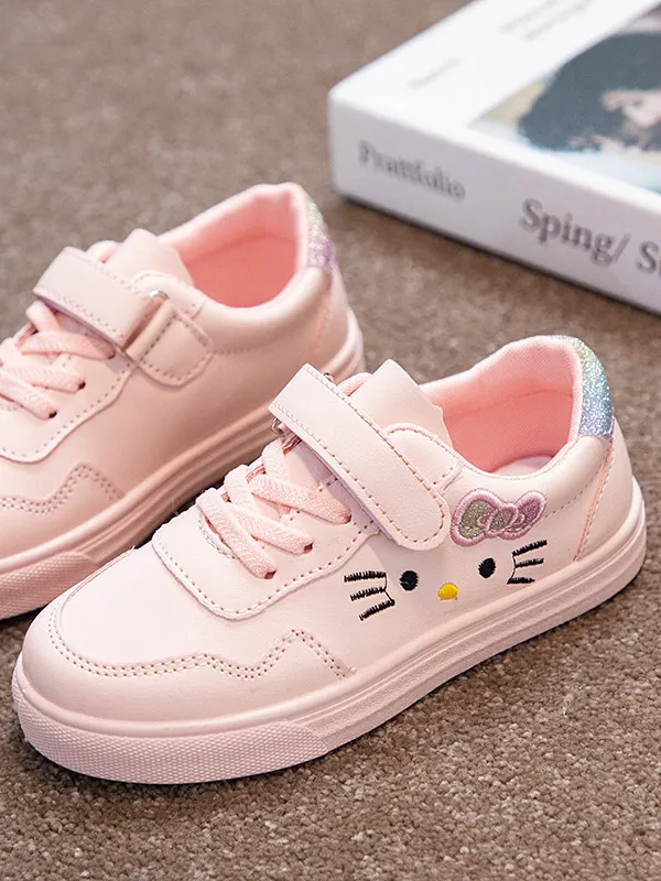 Hello Kitten Velcro Sneakers by Liv and Mia