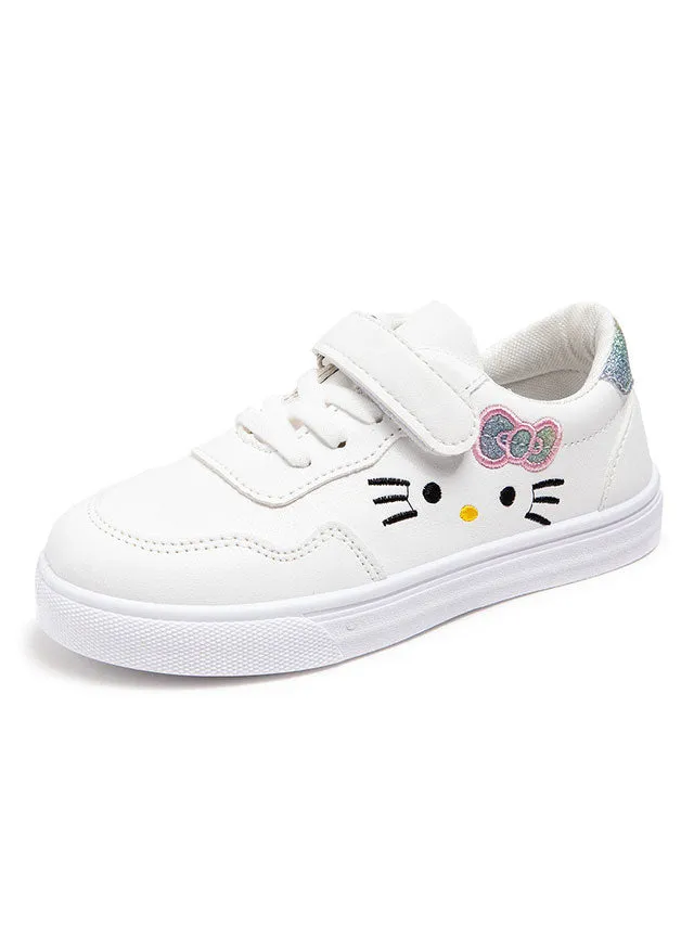 Hello Kitten Velcro Sneakers by Liv and Mia