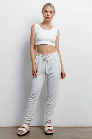 Light Sage High Waist Cuffed Hem Pants /1-1-1