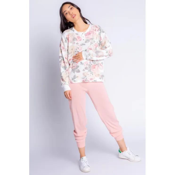 Long Sleeve Retro Rose Top