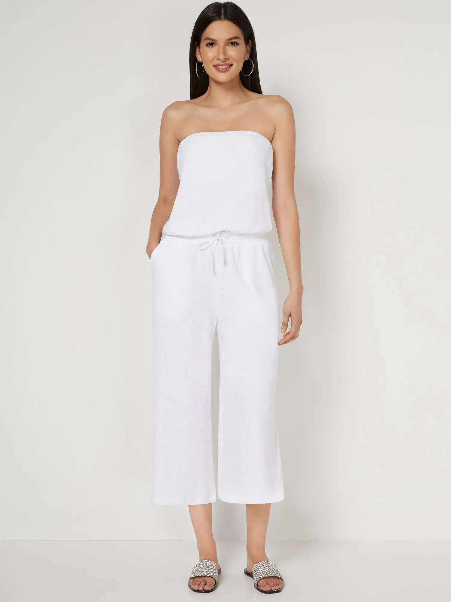 Loop Terry Wide-Leg Capri Pant