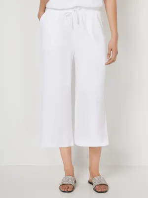 Loop Terry Wide-Leg Capri Pant