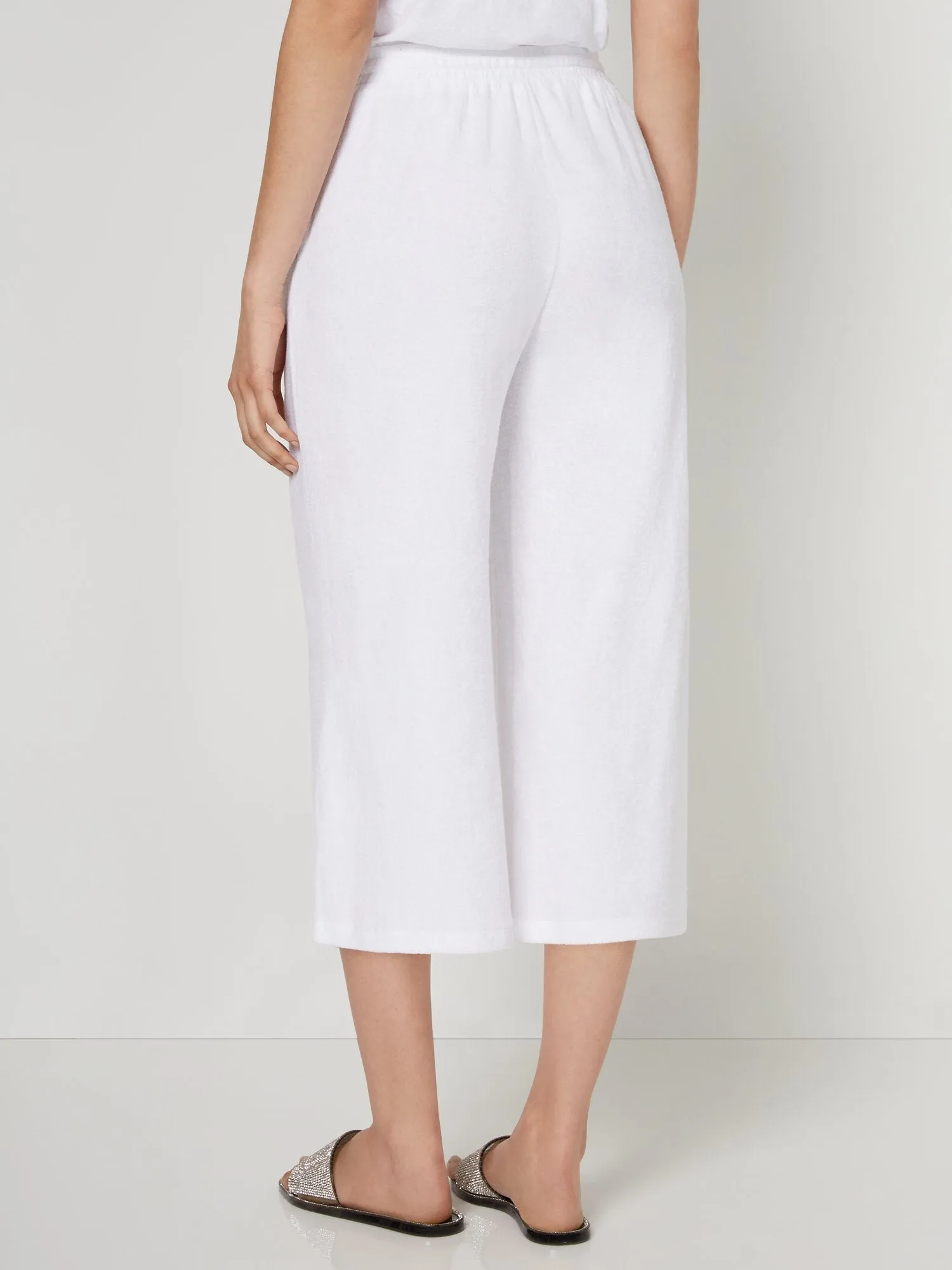 Loop Terry Wide-Leg Capri Pant