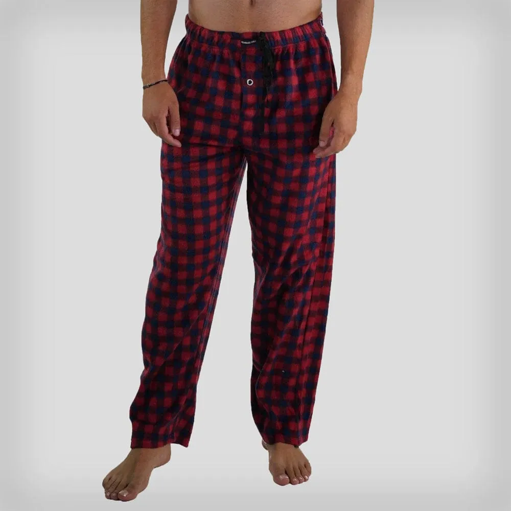 Members Only Men's Minky Fleece Sleep Pants - Red Plaid