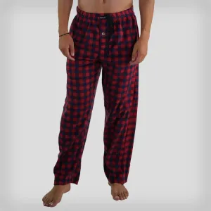 Members Only Men's Minky Fleece Sleep Pants - Red Plaid