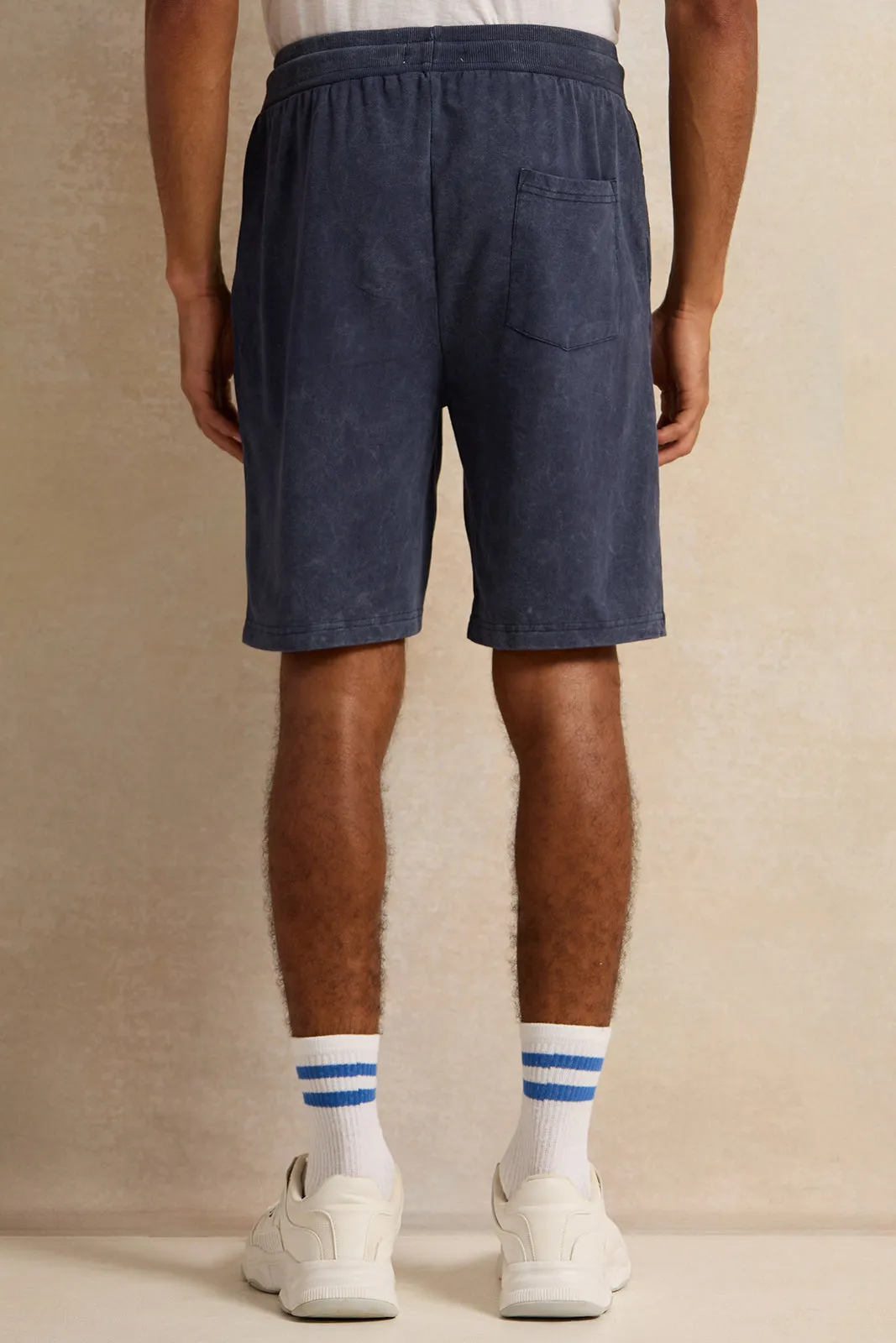 Men Navy Printed Lounge Shorts