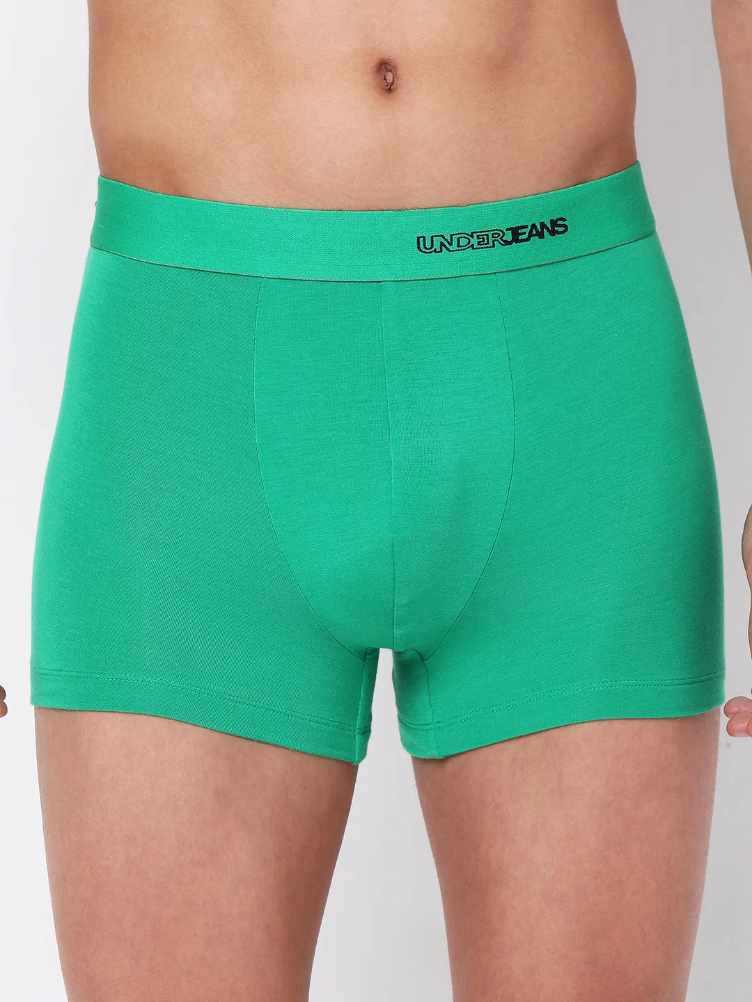 Men Premium Micromodal Green Trunk - Underjeans By Spykar