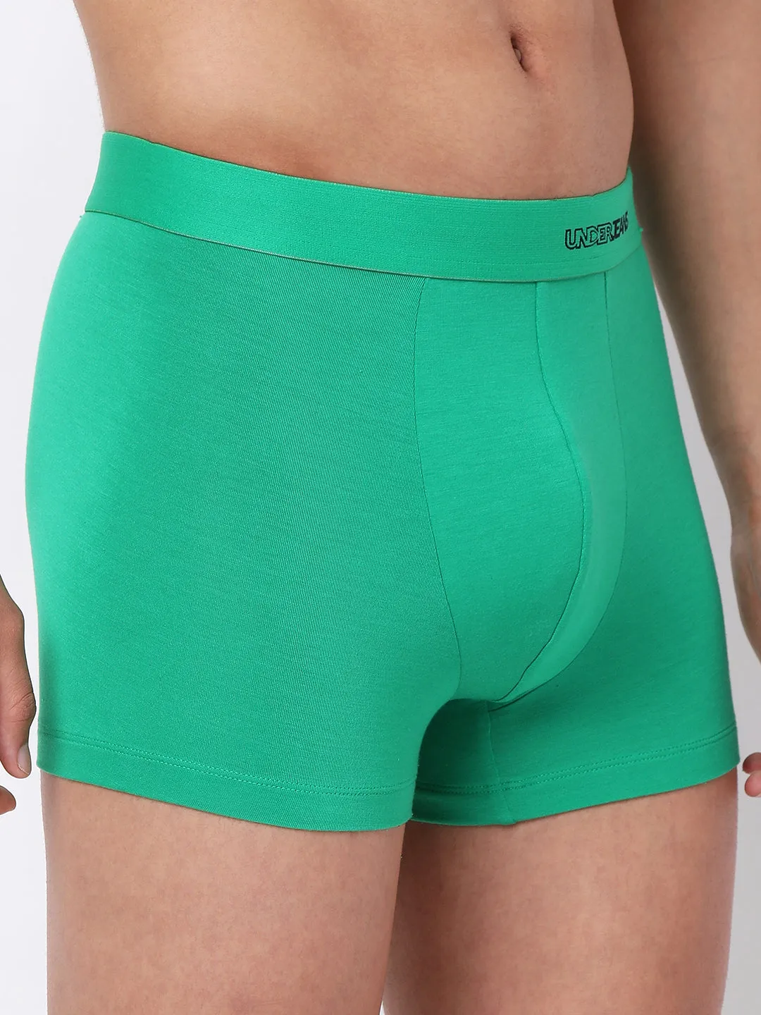 Men Premium Micromodal Green Trunk - Underjeans By Spykar