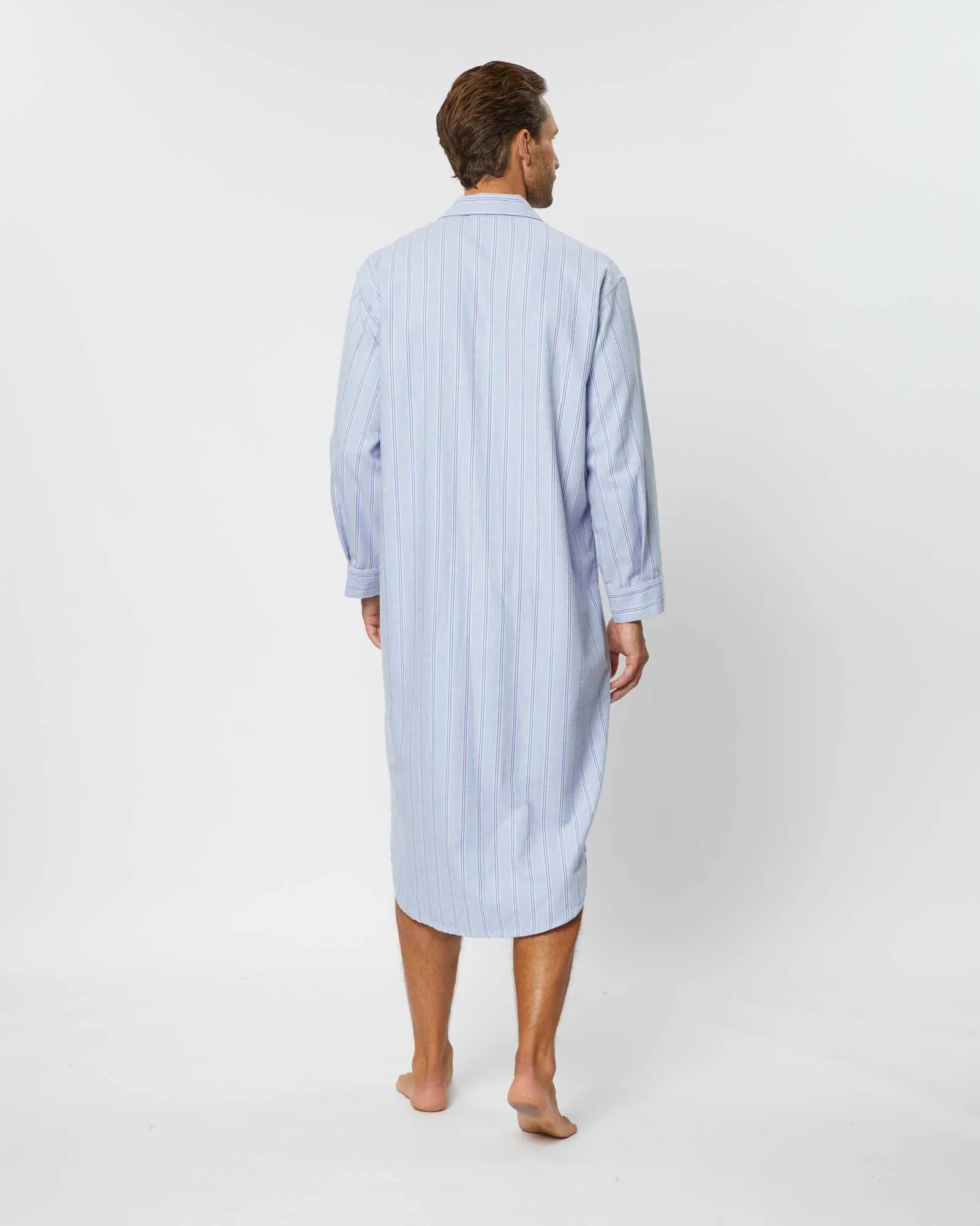 Men's Brushed Cotton Nightshirt - Aviemore Stripe