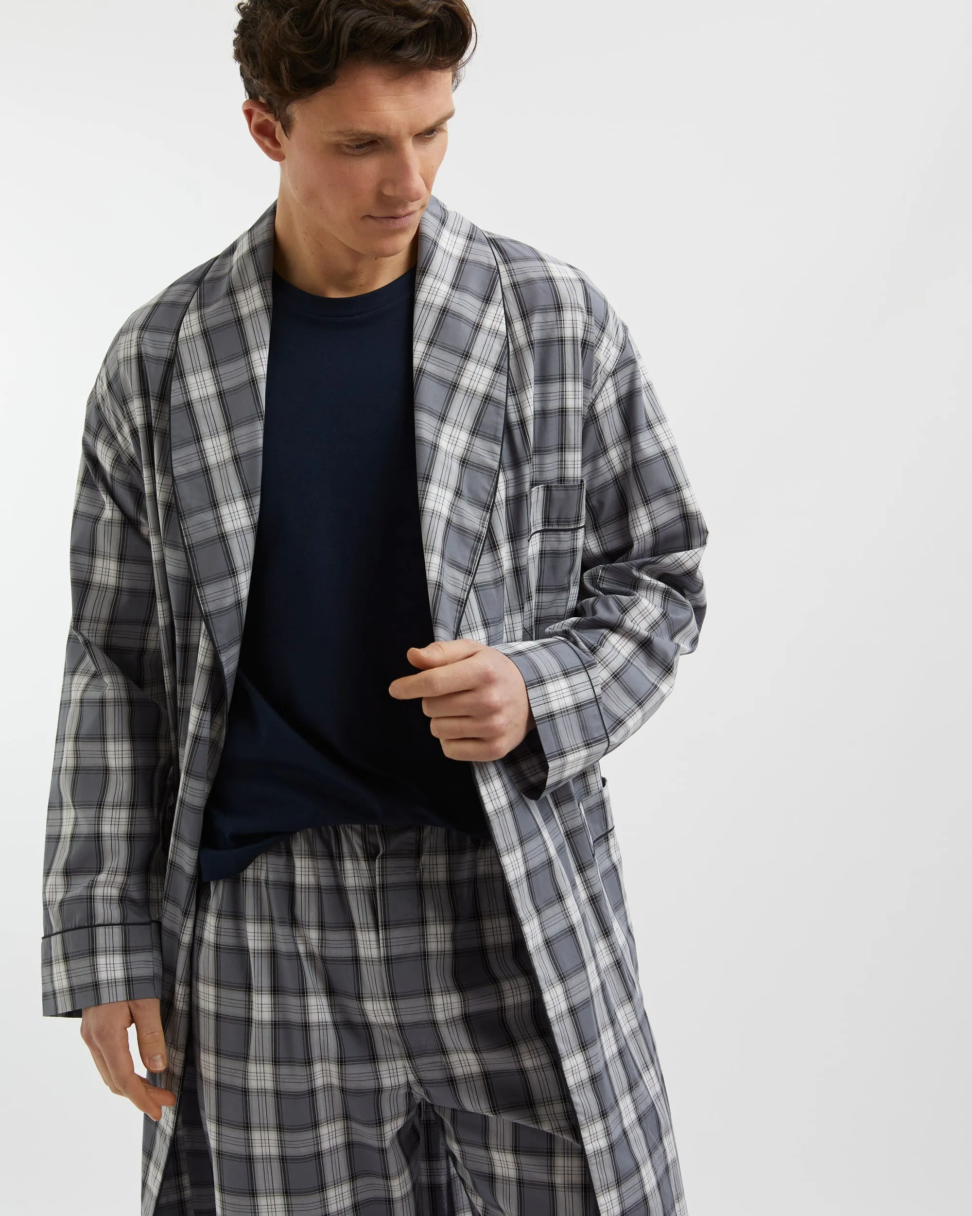 Men's Classic Cotton Dressing Gown - Alston Check