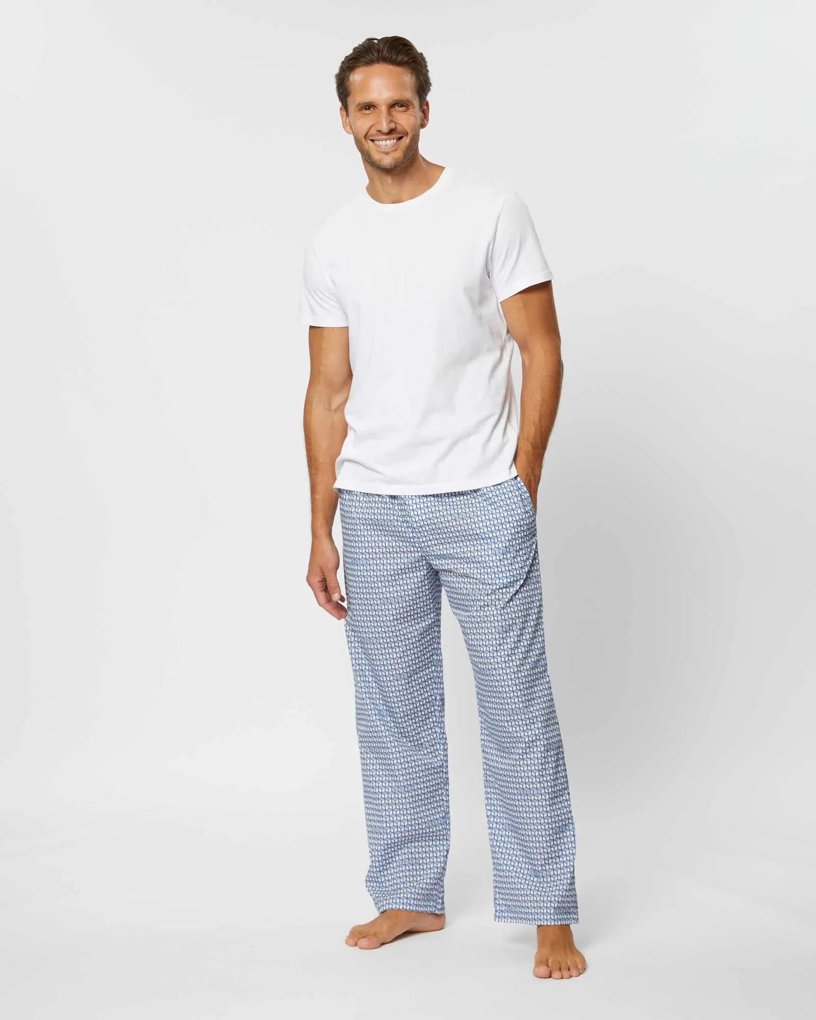 Men's Classic Cotton Pajama Pants - Belgrave Monogram