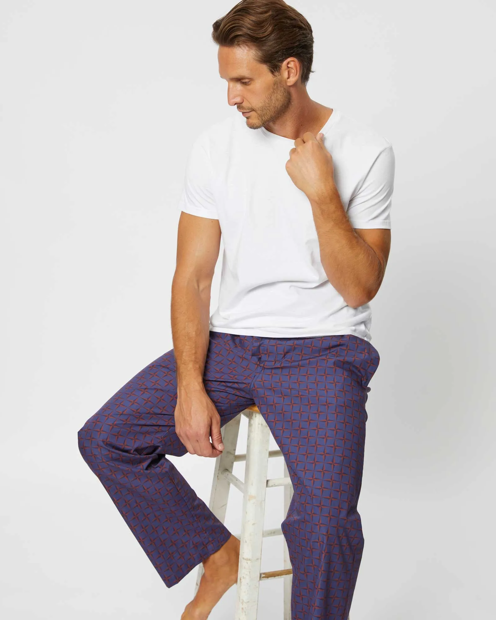 Men's Classic Cotton Pyjama Trousers - Norwick Star