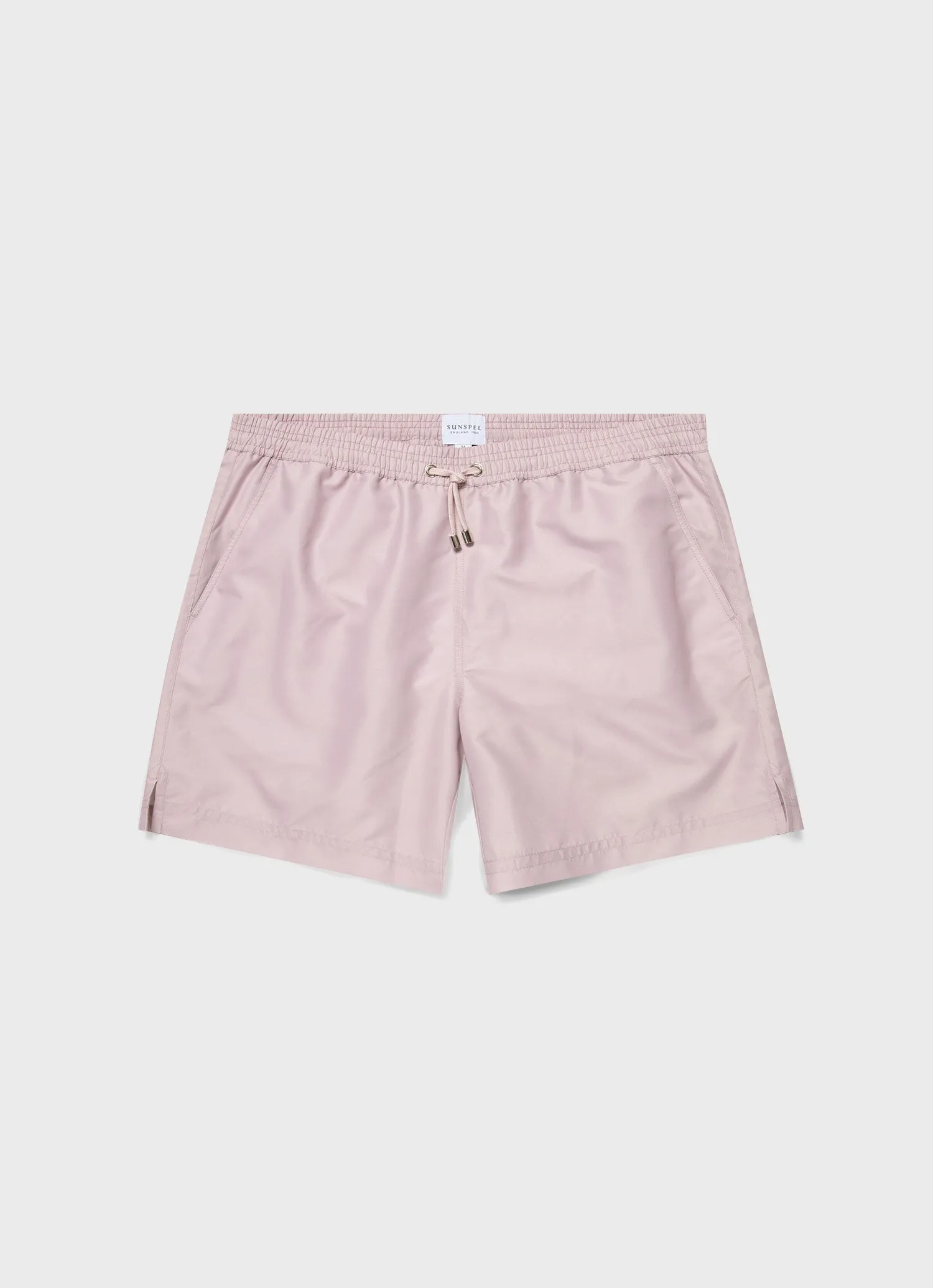 Men's Drawstring Swim Shorts in Pale Pink