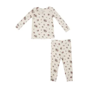 Misty Rose Floral Long Sleeve Loungewear Set