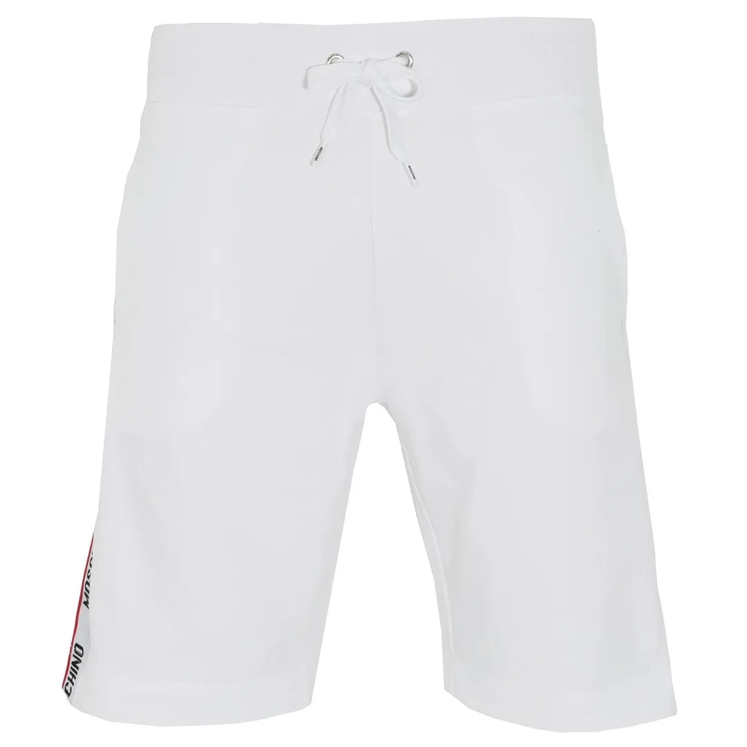 Moschino Branded Tape Legs White Shorts