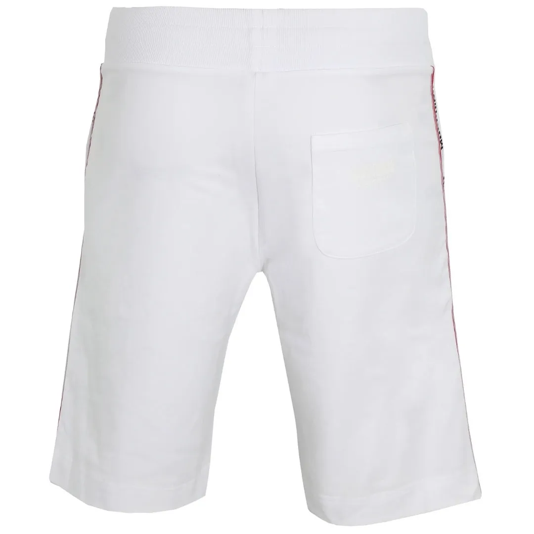 Moschino Branded Tape Legs White Shorts