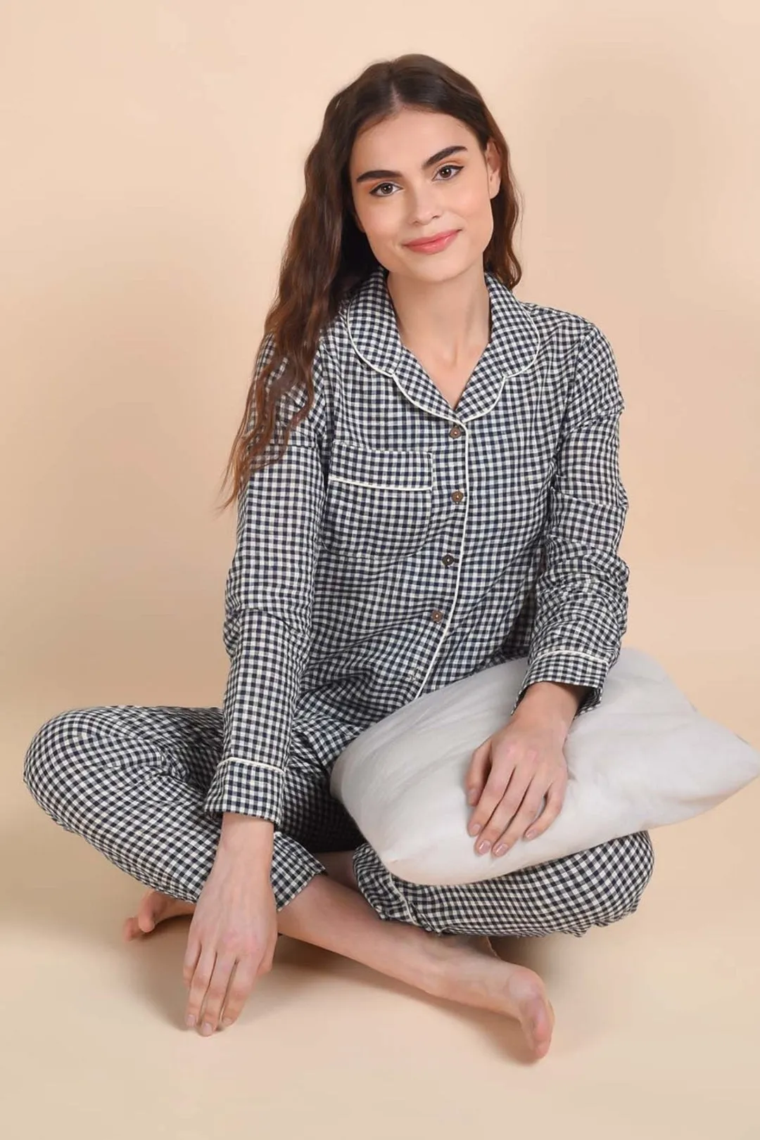 Navy Gingham Loungewear