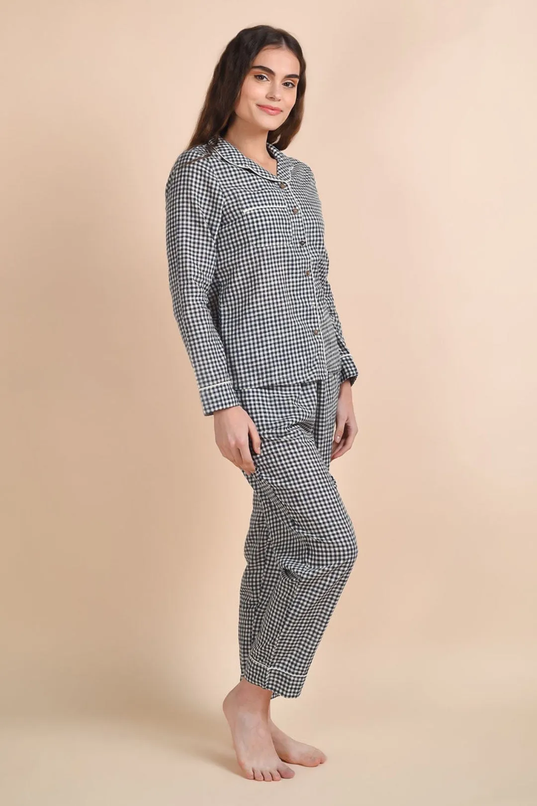 Navy Gingham Loungewear