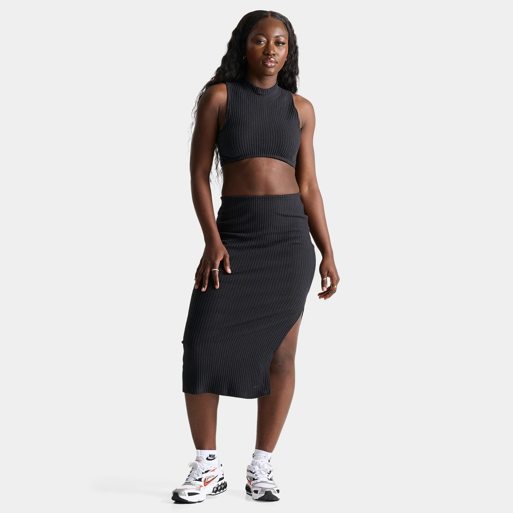 Nike Sportswear Women's Ribbed Midi Skirt Black / Black