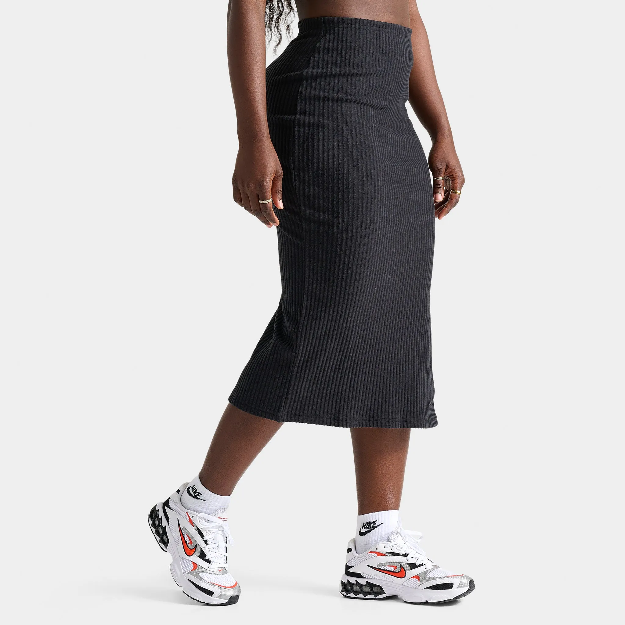 Nike Sportswear Women's Ribbed Midi Skirt Black / Black