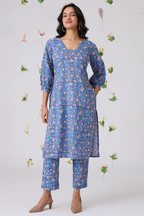 Okhai "Aabroo" Handblock Printed Pure Cotton Kurta Pant Set