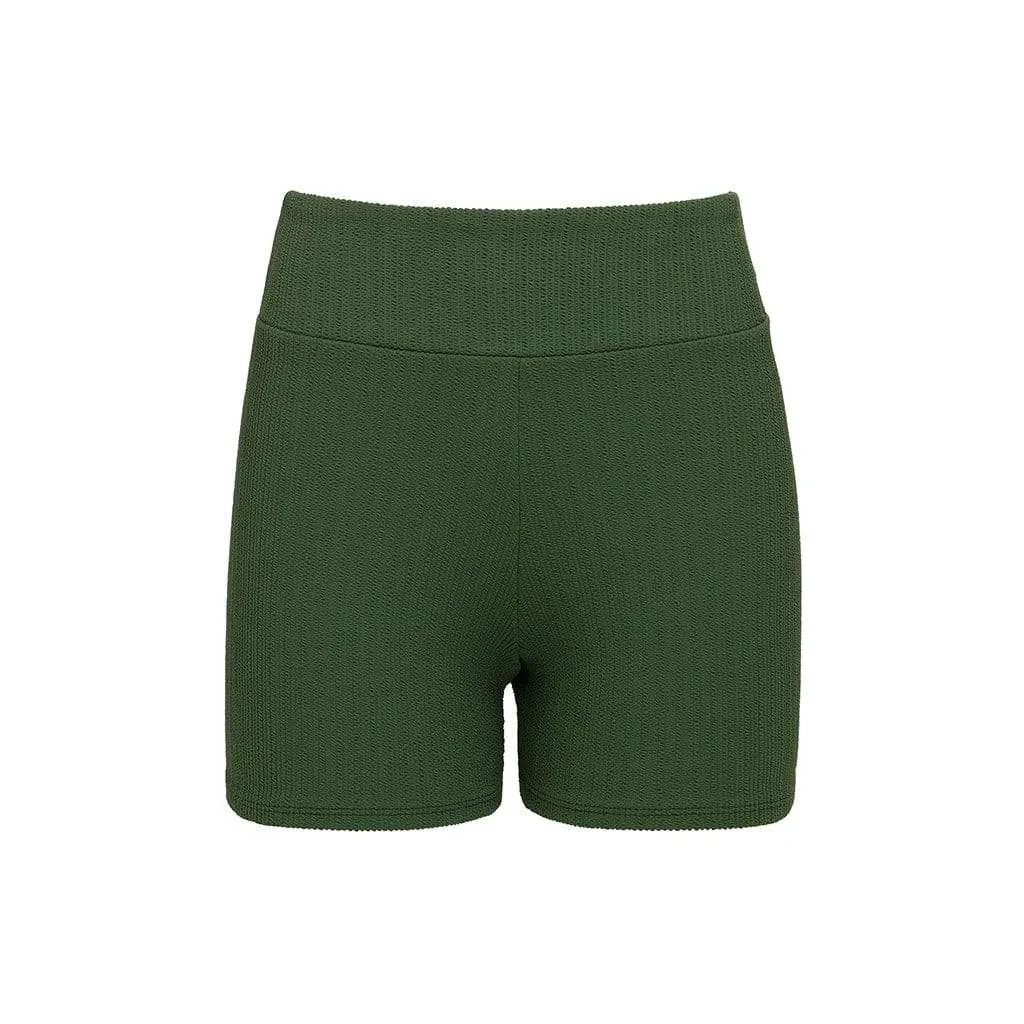 Olive Micro Scrunch Classic Bike Short