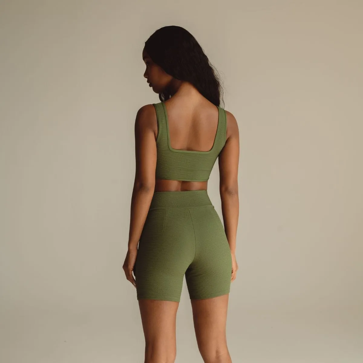 Olive Micro Scrunch Classic Bike Short